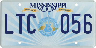 MS license plate LTC056