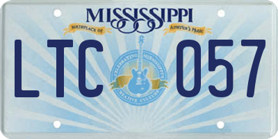 MS license plate LTC057