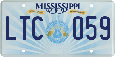 MS license plate LTC059