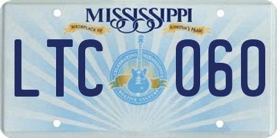MS license plate LTC060