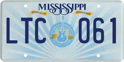 MS license plate LTC061