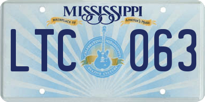 MS license plate LTC063