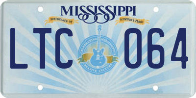 MS license plate LTC064