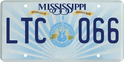 MS license plate LTC066