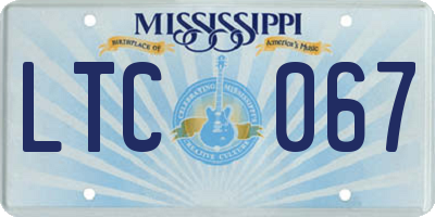 MS license plate LTC067