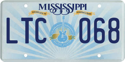 MS license plate LTC068