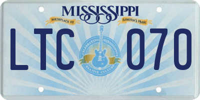 MS license plate LTC070