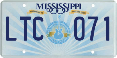 MS license plate LTC071