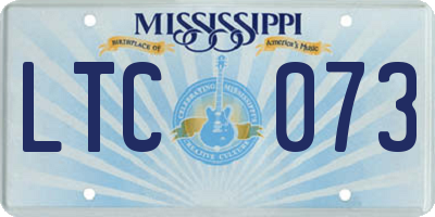 MS license plate LTC073