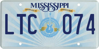 MS license plate LTC074