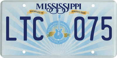 MS license plate LTC075