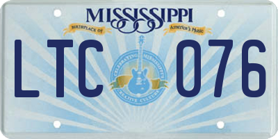 MS license plate LTC076
