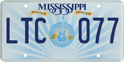 MS license plate LTC077