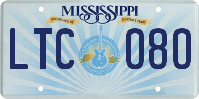 MS license plate LTC080