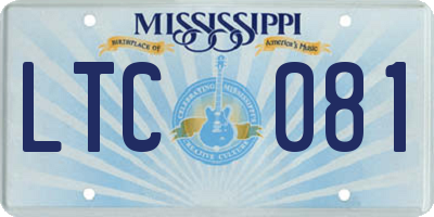 MS license plate LTC081