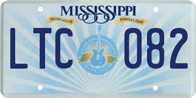 MS license plate LTC082