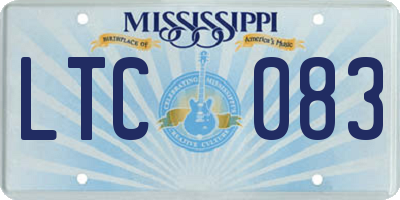 MS license plate LTC083