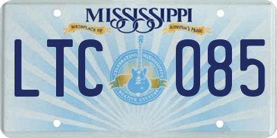 MS license plate LTC085