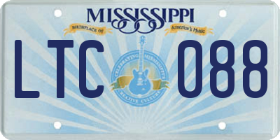 MS license plate LTC088