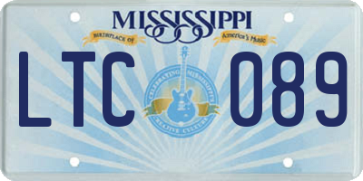 MS license plate LTC089