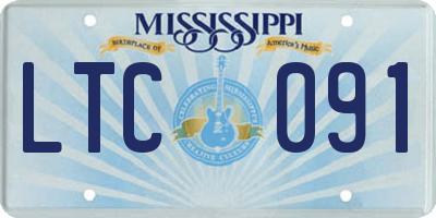 MS license plate LTC091