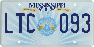MS license plate LTC093