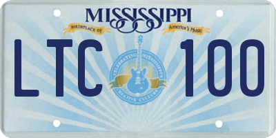 MS license plate LTC100