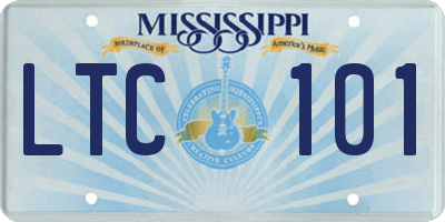 MS license plate LTC101