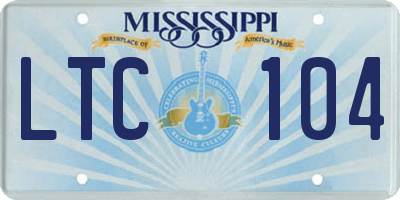 MS license plate LTC104