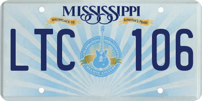 MS license plate LTC106