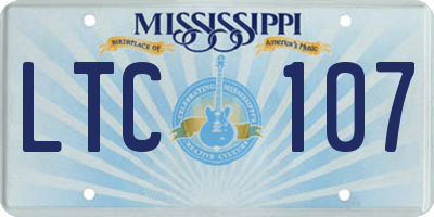 MS license plate LTC107