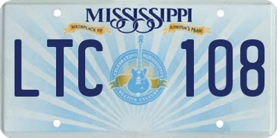 MS license plate LTC108