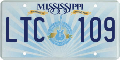 MS license plate LTC109