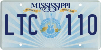 MS license plate LTC110