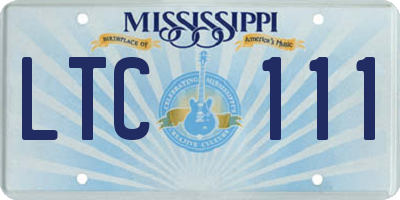 MS license plate LTC111