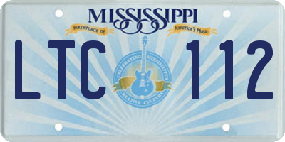MS license plate LTC112