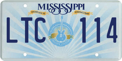 MS license plate LTC114