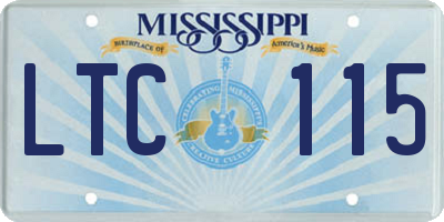 MS license plate LTC115