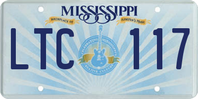 MS license plate LTC117