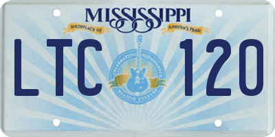 MS license plate LTC120