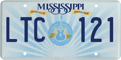 MS license plate LTC121