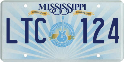 MS license plate LTC124