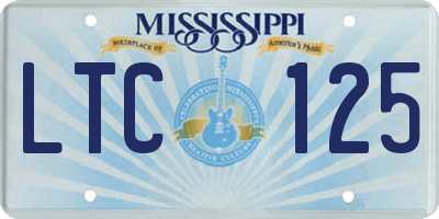MS license plate LTC125