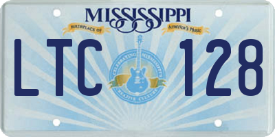 MS license plate LTC128
