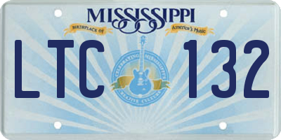 MS license plate LTC132