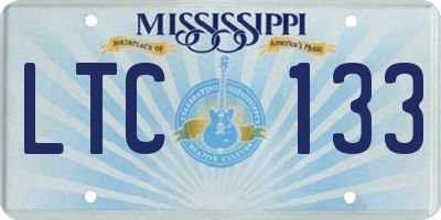 MS license plate LTC133