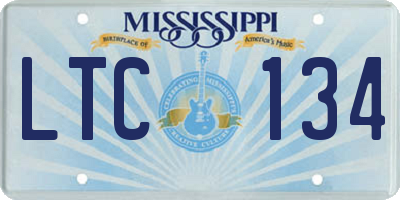 MS license plate LTC134