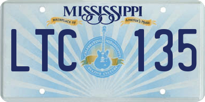 MS license plate LTC135