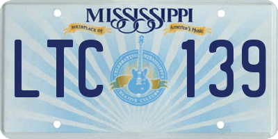 MS license plate LTC139