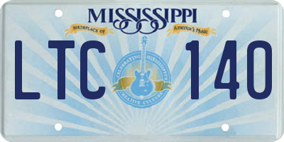MS license plate LTC140